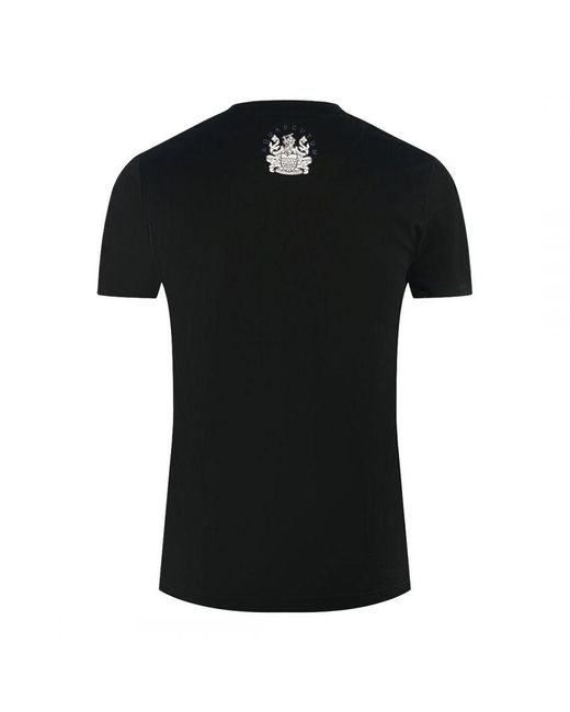 Aquascutum Black London Embroidered A Logo T-Shirt for men