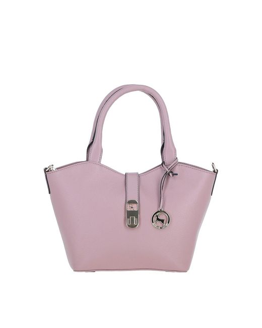 Ashwood Leather Pink 'Maristella' Real Handbag With Detachable Crossbody Strap