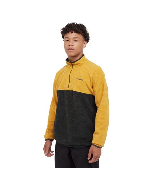 Craghoppers Yellow Esk Colour Block Melange Half Zip Fleece Top Pepper Marl) for men