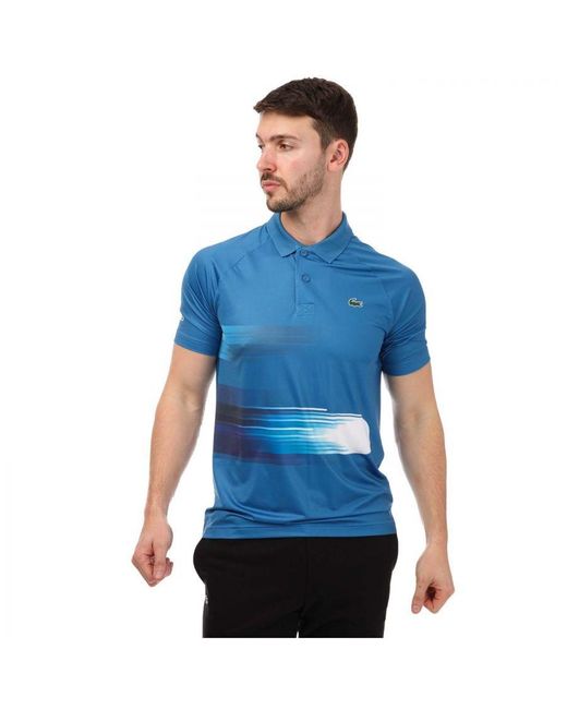 Lacoste Sport Novak Djokovic Print Stretch Poloshirt In Blauw in het Blue voor heren