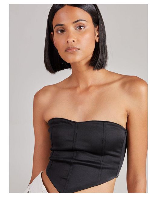 Pink Vanilla Gray Seam Detail Corset Top