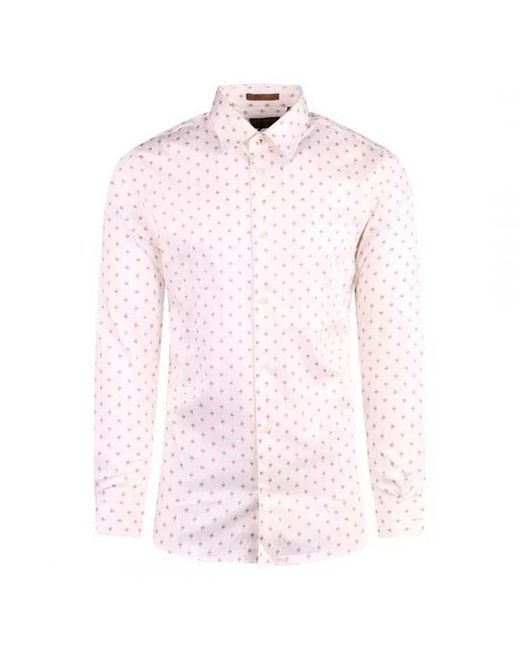 Ted Baker Pink Area Geometric Print Shirt Cotton for men