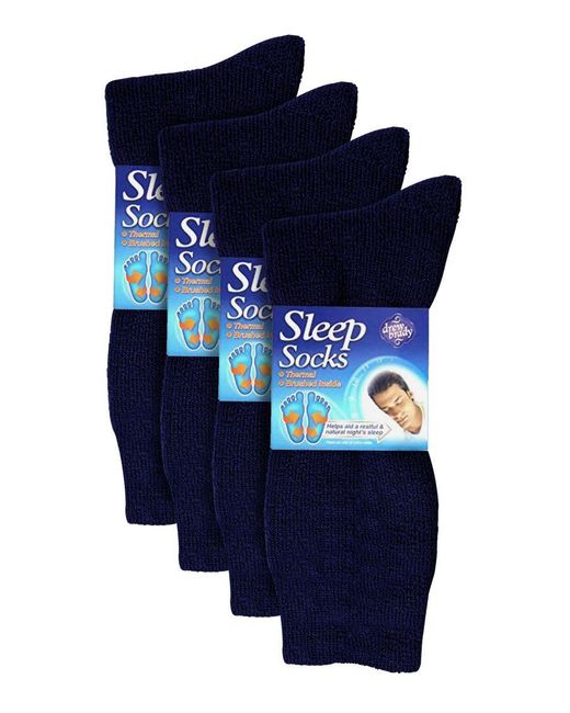 Sock Snob Blue 8 Pack Thermal Sleep Socks for men