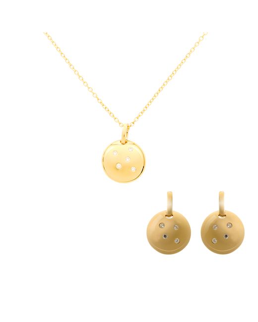 Orphelia Metallic 'Linn' 925 Sterling Set: Chain-Pendant + Earrings
