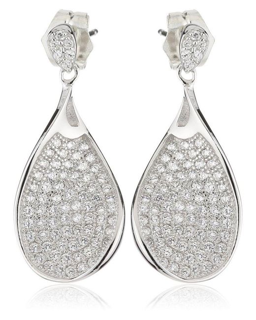 Orphelia Metallic 925 Sterling Drop Earrings
