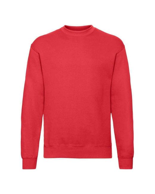 Fruit Of The Loom Red Adult Classic Drop Shoulder Sweatshirt