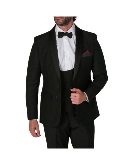 Paul Andrew Black 3 Piece Tuxedo Suit for men
