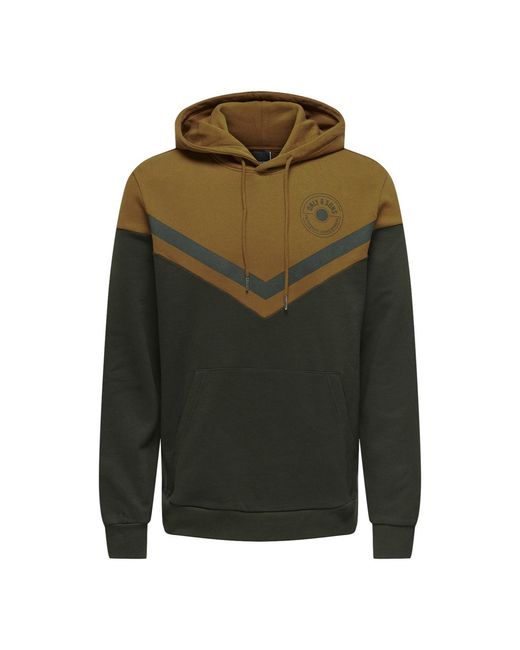Only & Sons Green Regular Fit Hoodie for men