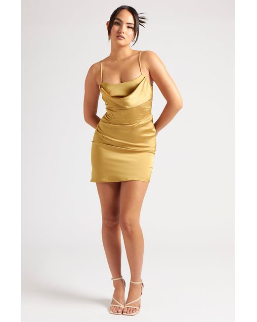 Urban Bliss Yellow Belle Corset Mini Dress
