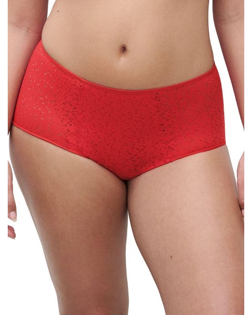 Chantelle Red Easy Feel Norah High Waisted Covering Full Brief