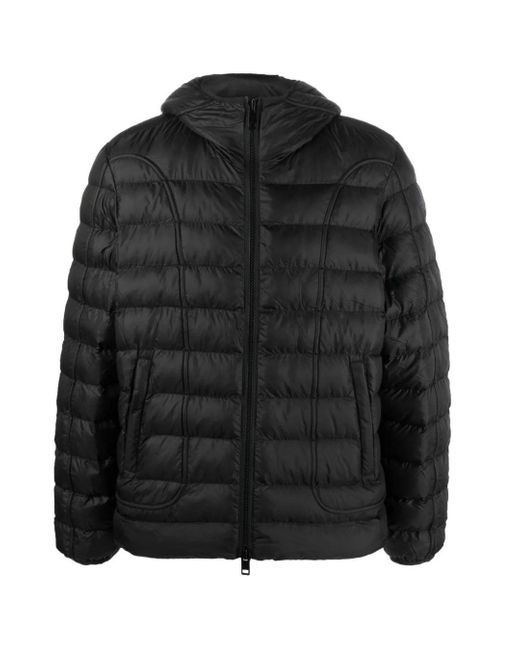 DIESEL Black Plain Hooded Jacket for men