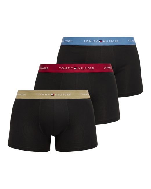 Tommy Hilfiger Black Underwear 3Pack Th Original Logo Waistband Trunks Soft Boxer for men