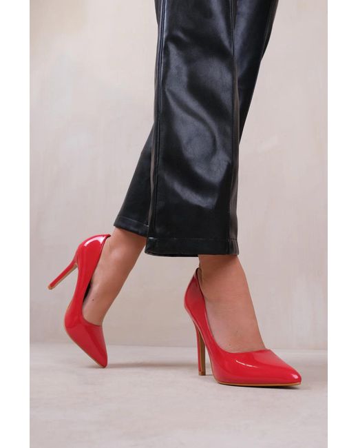 Where's That From Red Wheres 'Fiji' Wide Fit High Heel Stiletto Pumps