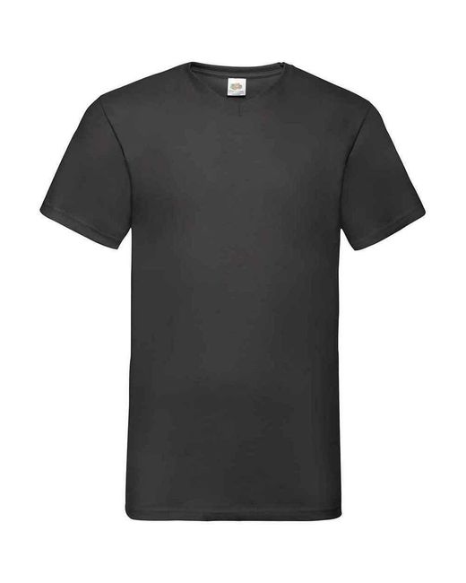 Fruit Of The Loom Black Valueweight V Neck T-Shirt Cotton for men