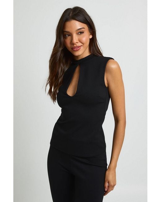 Boohoo Black Premium Stretch Contour Keyhole Corset Top