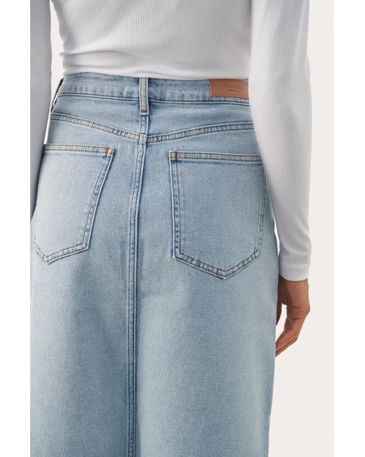 Part Two Denim Rok A-Shape Light Denim in het Blue