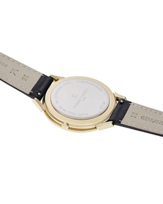 Pierre Cardin Black Pigalle Plissée Watch Cpi.2005 Leather