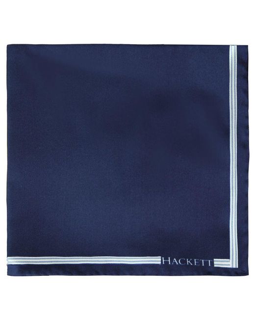 Hackett Blue Satin Solid Navy Handkerchief Textile for men