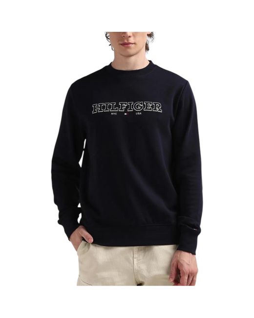 Other Black Tommy Hilfiger Sweatshirt Casual Cotton Pullover New Crew Neck for men