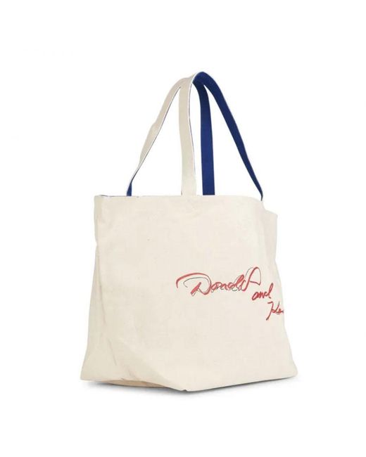 Karl Lagerfeld White Visible Logo Reversible Shopping Bag