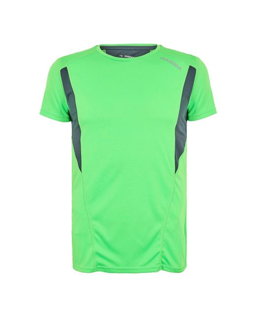 Diadora Green Crew Neck Short Sleeve Jersey Competition T-Shirt for men