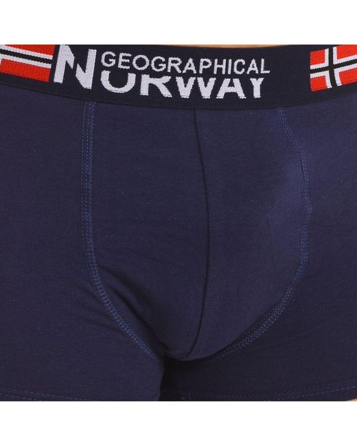 GEOGRAPHICAL NORWAY Blue Pack-3 Boxers for men