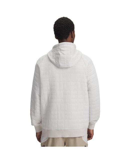 Under Armour Gray Unstoppable Textured Hooded Full Zipper Ribbed Cuff Jacket for men
