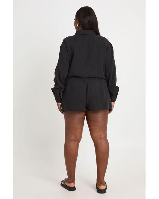Boohoo Black Plus Elasticated Waist Beach Short