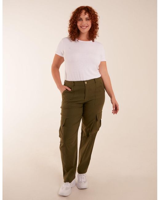 Blue Vanilla Natural Curve Straight Leg Pocket Detail Cargo Joggers