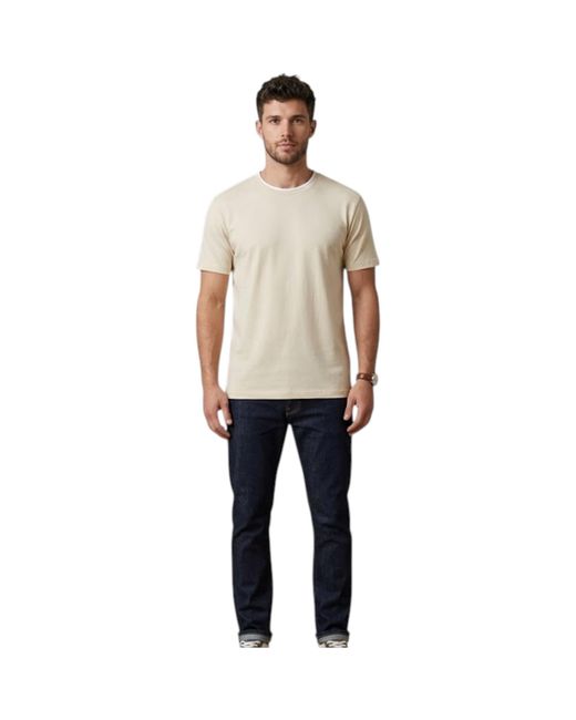 Other Blue T Shirts Short Sleeve Layered Collar Crew Neck Summer Basic Tee Pullover for men