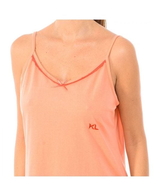 Kisses&Love Orange Womenss Summer Nightgown With Thin Straps Kl45300