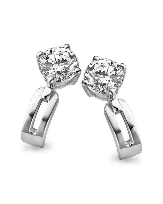 Orphelia White 925 Sterling Stud Earrings