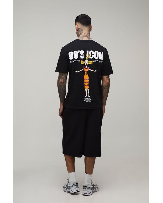 BoohooMAN Black Tall Regular Rugrats Cynthia License Print T-Shirt for men