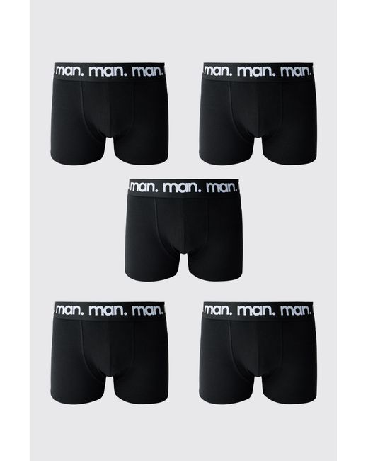 BoohooMAN Black 5 Pack Boxers Cotton for men