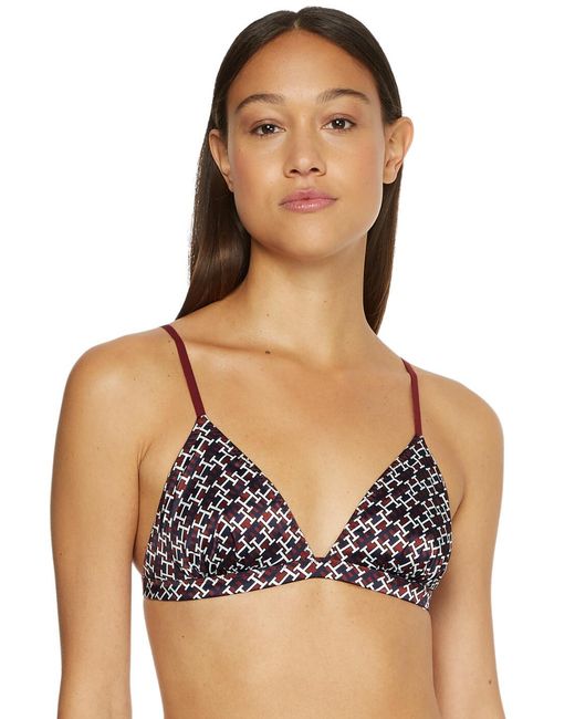 Tommy Hilfiger Blue Uw0Uw03810 Monogram Triangle Bra
