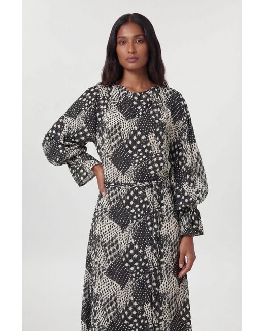 Karen Millen Multicolor Viscose Woven Printed Cowl Neck Midi Dress