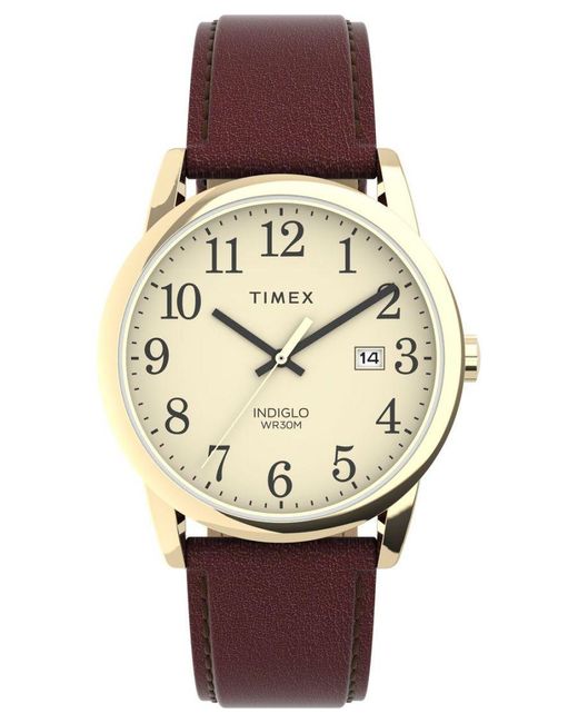Timex Metallic Easy Reader Classic Watch Tw2V68900 Leather (Archived) for men