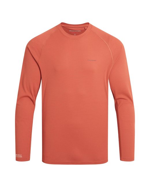 Craghoppers Orange Solarshield+ Nosilife Long-Sleeved T-Shirt (Dark Sahara) for men