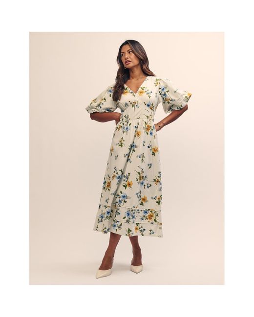 Nobody's Child Natural Nobodys Clover V-Neck Midi Dress