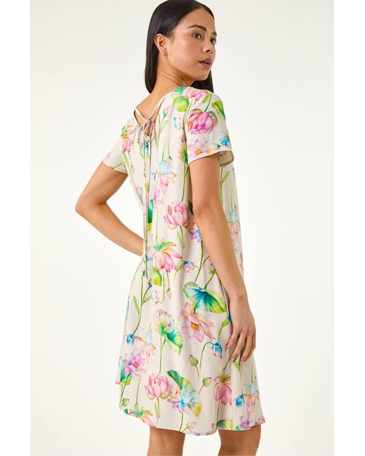 Roman White Petite Floral Swing Dress