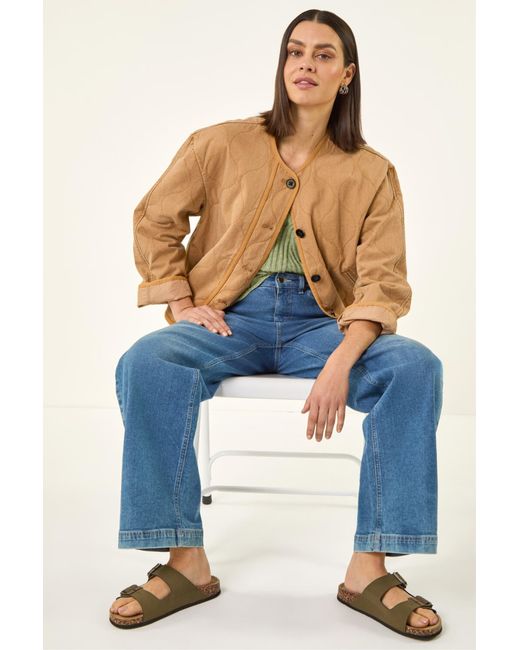 Roman Blue Cotton Twill Quilted Jacket