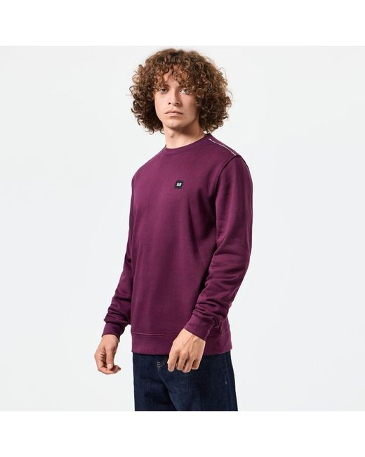 Weekend Offender Vega Crewneck Sweatshirt In Berry in het Purple voor heren