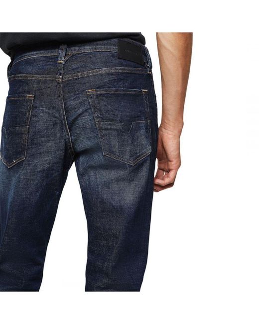 DIESEL Blue Larkee-Beex Dark Jeans Cotton for men