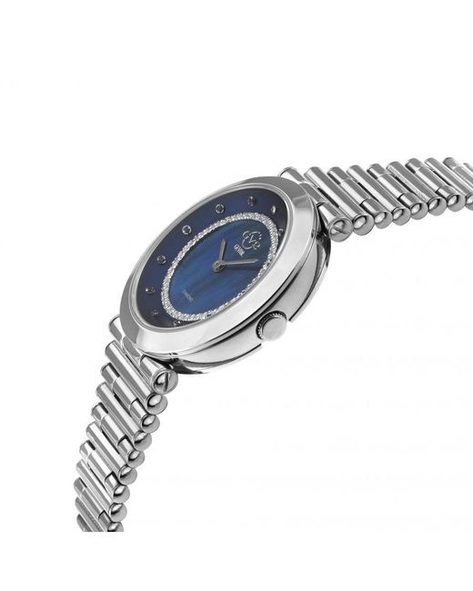 Gv2 Blue Burano Swiss Quartz Mop Dial Stainless Steel Bracelet Diamond Watch
