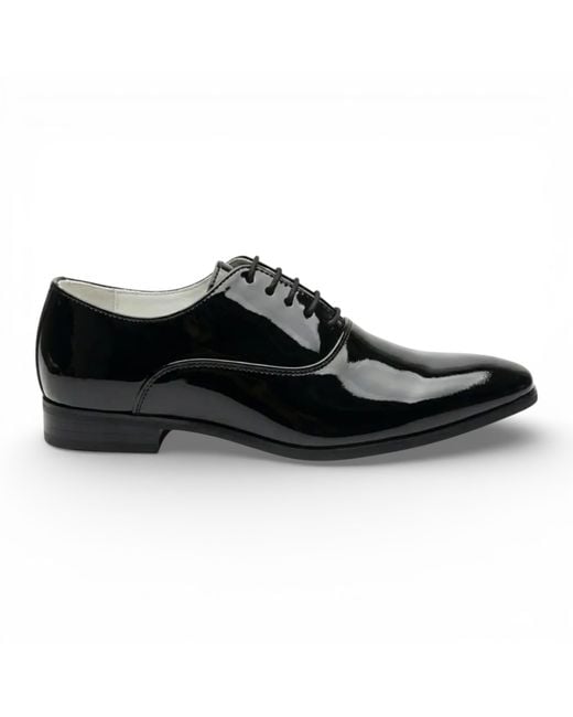 Infinity Leather Black Formal Patent Pu Oxford Dress Brogue Shoes Faux Leather for men
