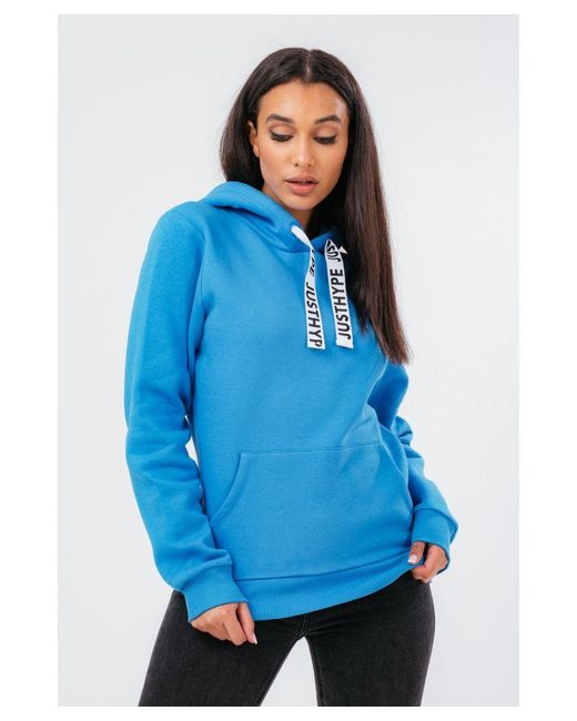 Hype Blue Branded Drawstring Hoodie Cotton