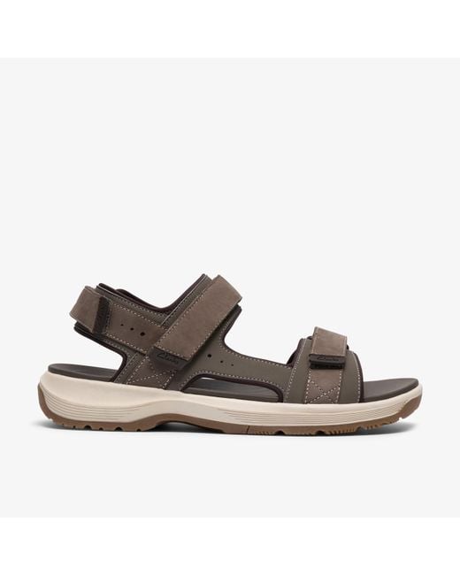 Clarks Brown Guideview Trek Taupe Sandals for men