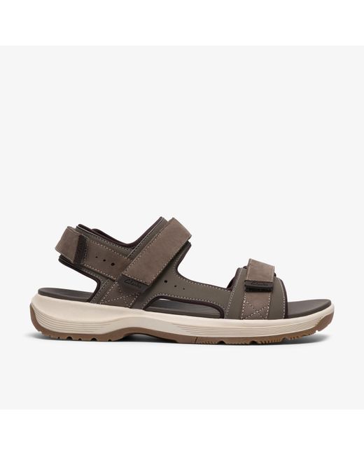 Clarks Brown Guideview Trek Taupe Sandals for men