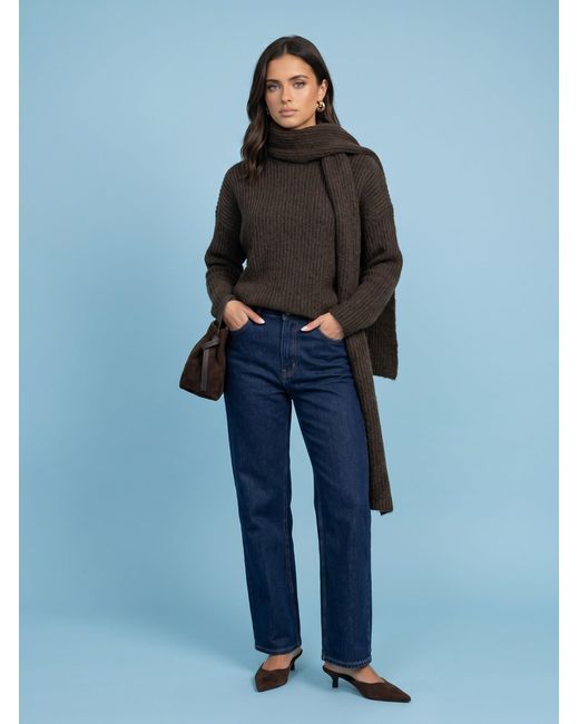 Urban Bliss Blue Scarf Detail Jumper