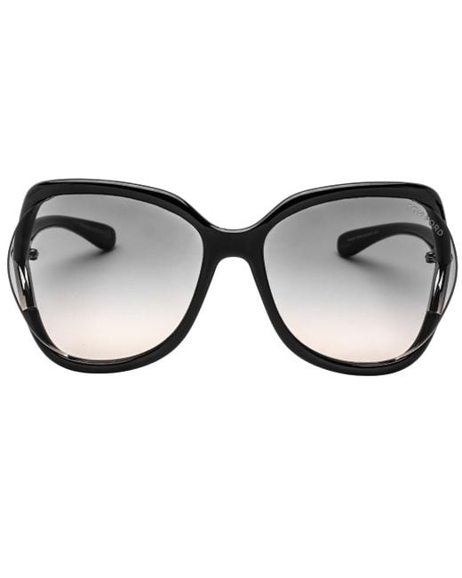 Tom Ford Gradient Smoke Lens Glanzend Zwarte Zonnebril in het Black